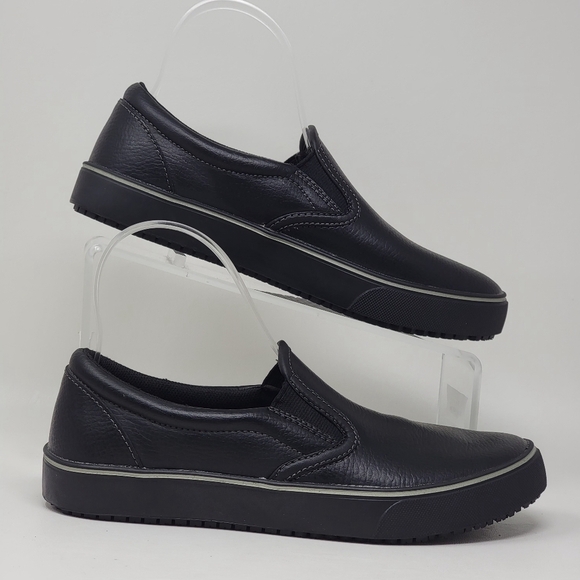 Tredsafe Shoes Mens 5 Womens 6 W Casual Slip On Loafer MNTR43SN003 Black Leather - Picture 1 of 9